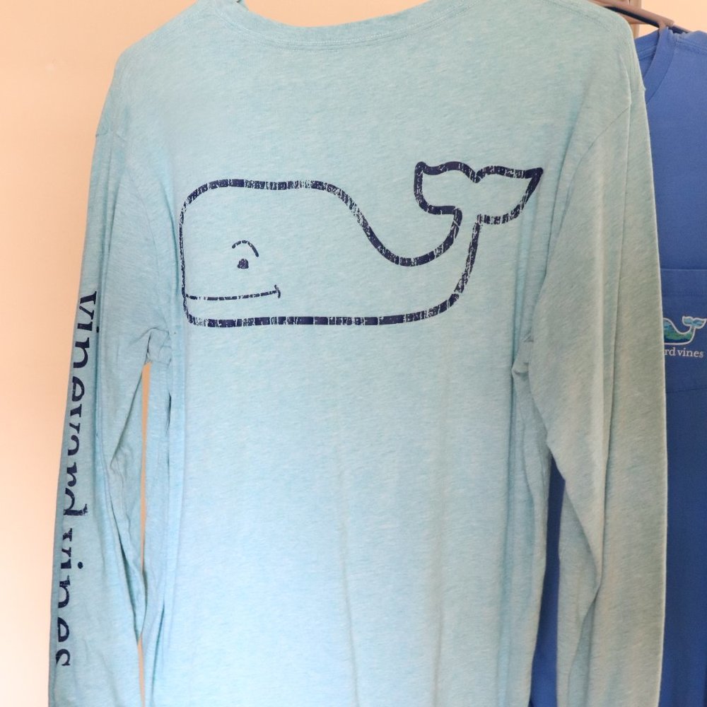 Vineyard Vines Aqua Blue Long Sleeve T-Shirt